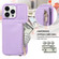 iPhone 14 Pro Max Crossbody Lanyard Zipper Wallet Leather Phone Case - Purple