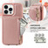 iPhone 14 Pro Max Crossbody Lanyard Zipper Wallet Leather Phone Case - Rose Gold