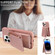 iPhone 14 Pro Max Crossbody Lanyard Zipper Wallet Leather Phone Case - Rose Gold