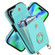 iPhone 14 Pro Max Ring Holder RFID Card Slot Phone Case with Long Lanyard - Mint Green