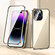 iPhone 14 Pro Max Magnetic Double-buckle HD Tempered Glass Phone Case  - Gold