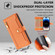 iPhone 14 Pro Max Sheep Texture Cross-body Zipper Wallet Leather Phone Case - Orange