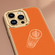 iPhone 14 Pro Max Litchi Texture Genuine Leather Phone Case - Orange