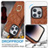 iPhone 14 Pro Max Rhombic Texture Card Bag Phone Case with Long Lanyard - Brown