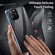 iPhone 14 Pro Max Dual-Lock Anti-peeping Glass 360 Full Body Frosted Magnetic Phone Case - Silver