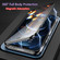 iPhone 14 Pro Max Dual-Lock Anti-peeping Glass 360 Full Body Frosted Magnetic Phone Case - Black