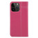 iPhone 14 Pro Max GEBEI Top-grain Horizontal Flip Leather Phone Case - Rose Red