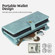 iPhone 14 Pro Max Zipper Wallet Detachable MagSafe Leather Phone Case - Blue