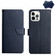 iPhone 14 Pro Max Genuine Leather Fingerprint-proof Horizontal Flip Phone Case  - Blue