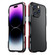 iPhone 14 Pro Max Sharp Edge Magnetic Shockproof Metal Frame Phone Case - Black Red