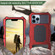 iPhone 14 Pro Max Life Waterproof Camshield Tri-poof Metal Phone Case with Holder - Red