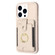 iPhone 14 Pro BF27 Metal Ring Card Bag Holder Phone Case - Beige