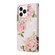 iPhone 14 Pro Bronzing Painting RFID Leather Case - Rose Flower