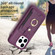 iPhone 14 Pro BF27 Metal Ring Card Bag Holder Phone Case - Dark Purple