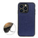 iPhone 14 Pro Litchi Texture Genuine Leather Phone Case  - Blue