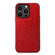 iPhone 14 Pro Crocodile Top Layer Cowhide Leather Case  - Red