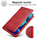 iPhone 14 Pro LC.IMEEKE LC-001 Color Matching Frosted Leather Phone Case - Red