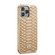 iPhone 14 Pro Fierre Shann Python Texture Electroplating PU Phone Case - White