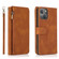 iPhone 14 Pro Zipper Wallet Bag Leather Case - Brown