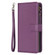 iPhone 14 Pro 9 Card Slots Zipper Wallet Leather Flip Phone Case - Dark Purple
