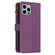 iPhone 14 Pro 9 Card Slots Zipper Wallet Leather Flip Phone Case - Dark Purple