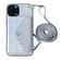 iPhone 14 Pro Crocodile Texture Lanyard Card Slot Phone Case - Silver
