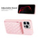 iPhone 14 Pro Vertical Wallet Rhombic Leather Phone Case - Pink