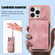 iPhone 14 Pro Zipper Card Bag Back Cover Phone Case - Pink