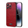 iPhone 14 Pro SULADA Shockproof TPU + Handmade Leather Phone Case - Red