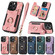 iPhone 14 Pro Retro Skin-feel Ring Multi-card Wallet Phone Case - Pink