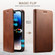 iPhone 14 Pro Calf Texture Horizontal Flip Leather Phone Case - Brown