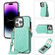 iPhone 14 Pro Rhombic Texture RFID Phone Case with Lanyard & Mirror - Mint Green