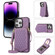 iPhone 14 Pro Rhombic Texture RFID Phone Case with Lanyard & Mirror - Purple