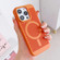 iPhone 14 Pro Grid Cooling MagSafe Magnetic Phone Case - Orange Yellow
