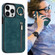 iPhone 14 Pro Retro Ring and Zipper RFID Card Slot Phone Case - Blue