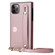 iPhone 14 Pro Crossbody Lanyard Shockproof Protective Phone Case - Rose Gold