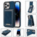 iPhone 14 Pro N.BEKUS Vertical Flip Card Slot RFID Phone Case - Blue