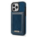 iPhone 14 Pro N.BEKUS Vertical Flip Card Slot RFID Phone Case - Blue