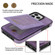 iPhone 14 Pro N.BEKUS Vertical Flip Card Slot RFID Phone Case - Purple