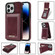 iPhone 14 Pro N.BEKUS Vertical Flip Card Slot RFID Phone Case - Wine Red