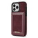 iPhone 14 Pro N.BEKUS Vertical Flip Card Slot RFID Phone Case - Wine Red