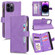 iPhone 14 Pro Litchi Texture Zipper Leather Phone Case - Purple