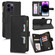 iPhone 14 Pro Litchi Texture Zipper Leather Phone Case - Black