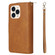 iPhone 14 Pro 9 Card Slots Zipper Wallet Bag Leather Phone Case - Brown