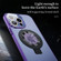 iPhone 14 Pro Metal Paint Frosted PC MagSafe Phone Case with Lens Film - Deep Purple