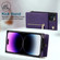 iPhone 14 Pro Cross-body Zipper Square Phone Case with Holder - Purple