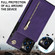 iPhone 14 Pro Cross-body Zipper Square Phone Case with Holder - Purple