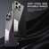 iPhone 14 Pro Stainless Steel Frame Transparent TPU Phone Case - Dark Purple