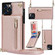 iPhone 14 Pro Cross-body Zipper Square Phone Case with Holder - Rose Gold
