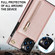 iPhone 14 Pro Cross-body Zipper Square Phone Case with Holder - Rose Gold